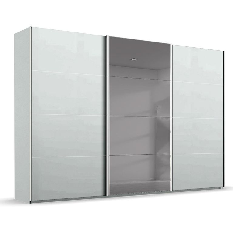 Rauch Beluga Extra 361cm 3 Door Sliding Wardrobe with Grey Mirror - Silk Grey