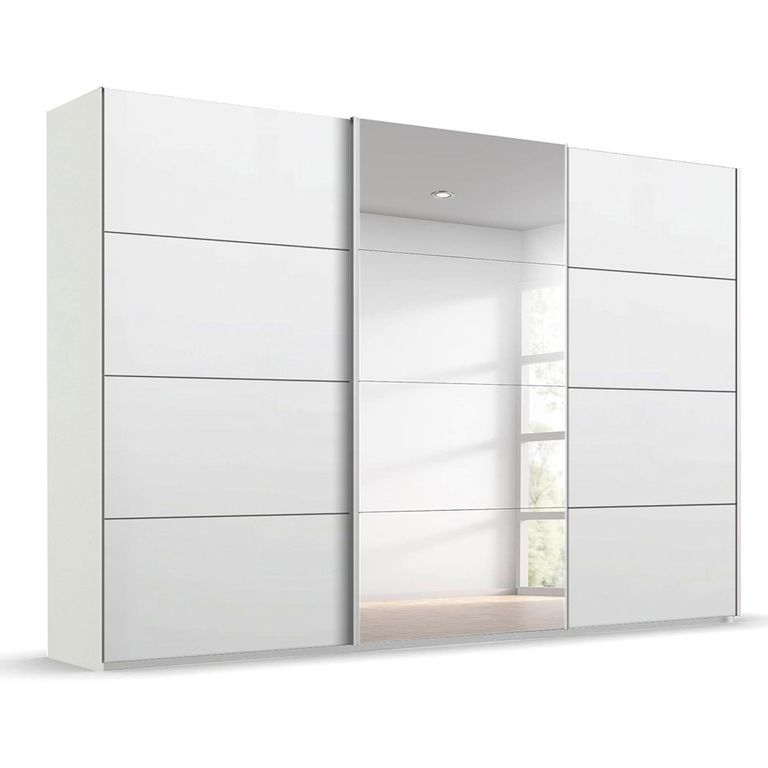 Beluga Extra Sliding Wardrobe - 361cm - 3 Door - Mirror - Alpine White