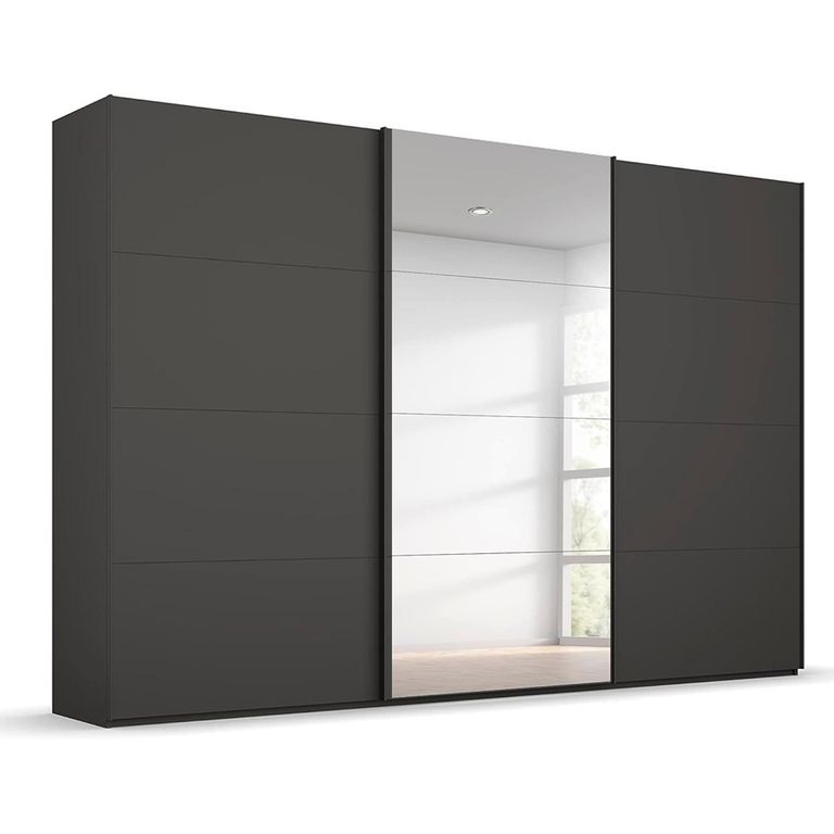 Beluga Extra Sliding Wardrobe - 361cm - 3 Door - Mirror - Graphite