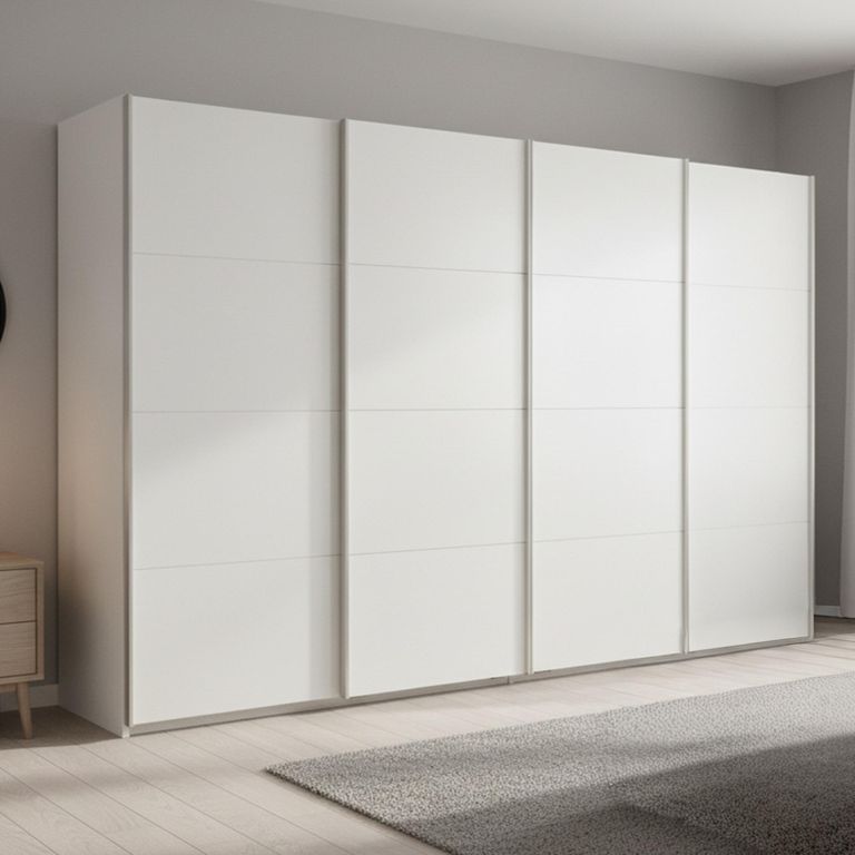Beluga Extra Sliding Wardrobe - 361cm - 4 Door - Alpine White