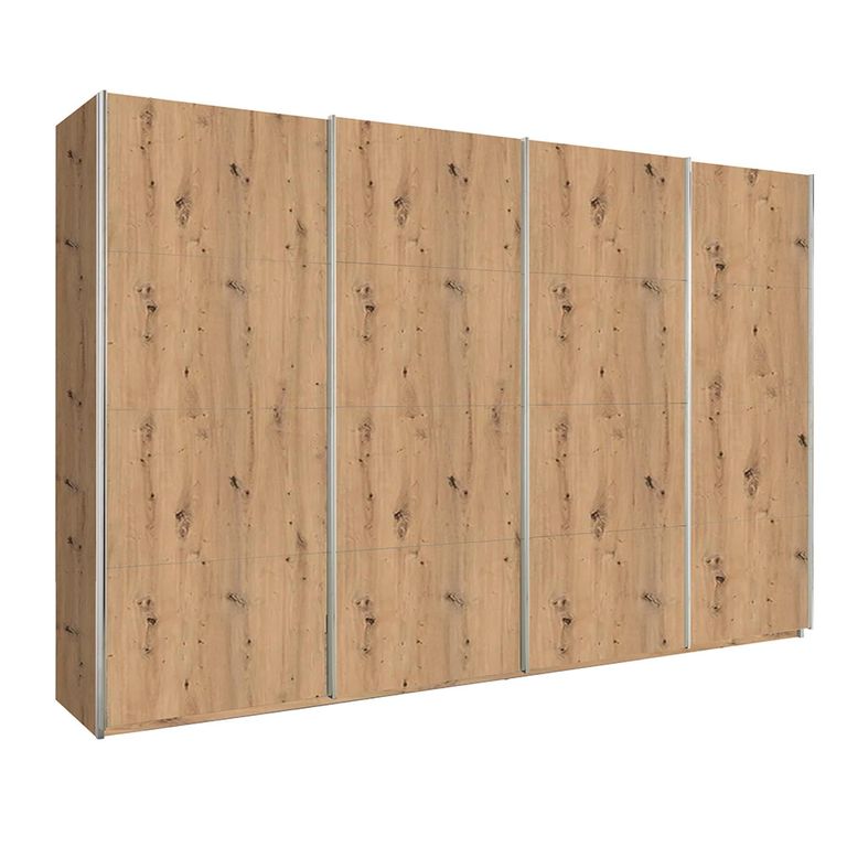 Beluga Extra Sliding Wardrobe - 361cm - 4 Door - Artisan Oak