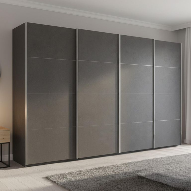 Beluga Extra Sliding Wardrobe - 361cm - 4 Door - Graphite