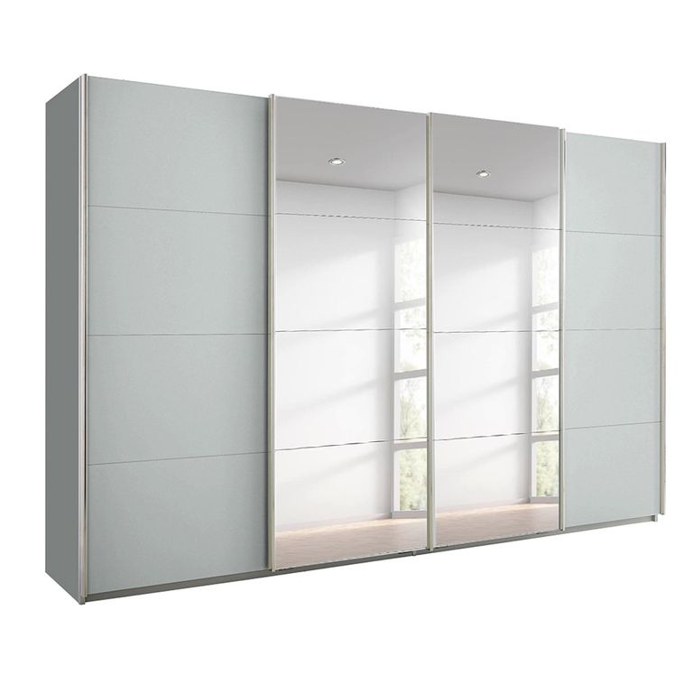 Beluga Extra Sliding Wardrobe - 361cm - 4 Door - Mirror - Silk Grey