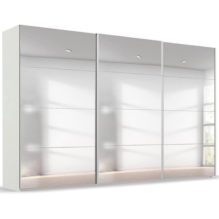 Beluga Extra Sliding Wardrobe - 406cm - 3 Door - Mirrored - Alpine White