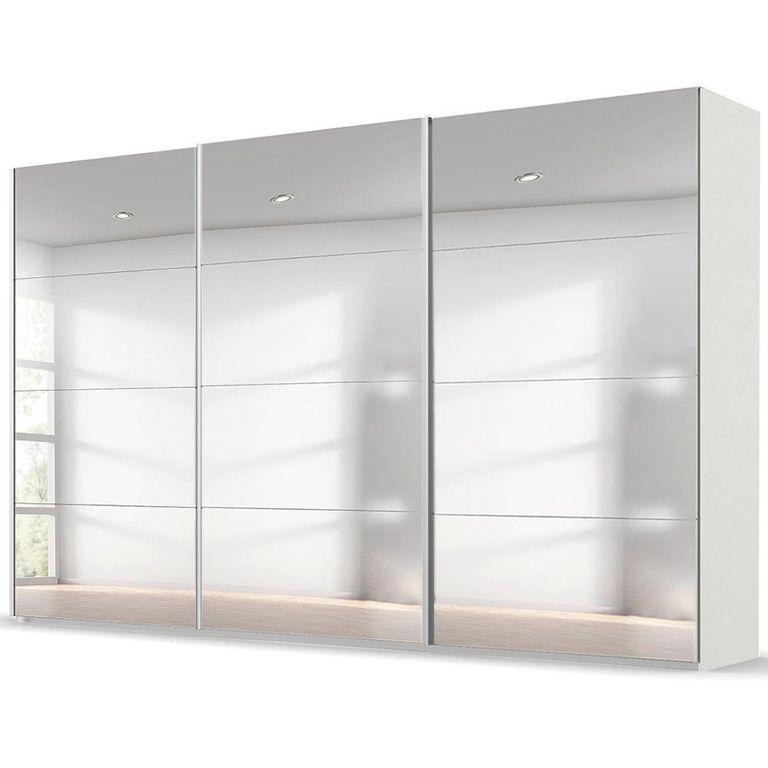 Beluga Extra Sliding Wardrobe - 406cm - 3 Door - Mirrored - Alpine White