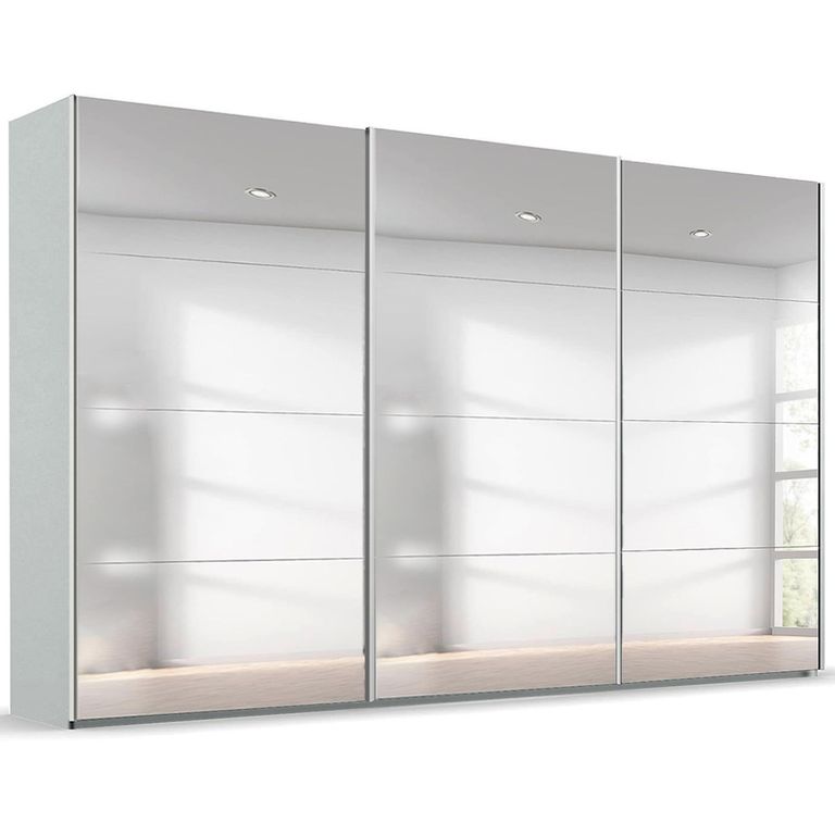 Beluga Extra Sliding Wardrobe - 406cm - 3 Door - Mirrored - Silk Grey
