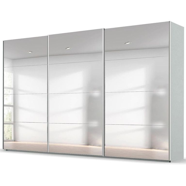 Beluga Extra Sliding Wardrobe - 406cm - 3 Door - Mirrored - Silk Grey