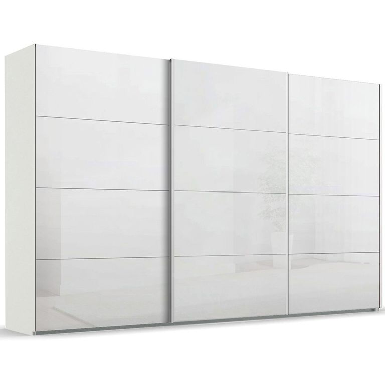 Beluga Extra Sliding Wardrobe - 406cm - 3 Door - Alpine White & White High Gloss