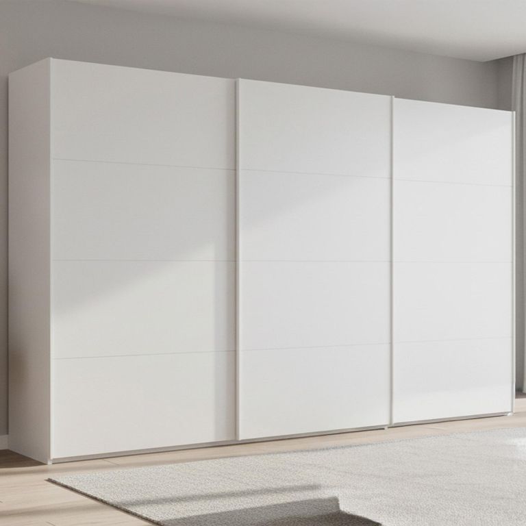 Beluga Extra Sliding Wardrobe - 406cm - 3 Door - Alpine White