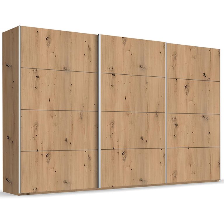Beluga Extra Sliding Wardrobe - 406cm - 3 Door - Artisan Oak