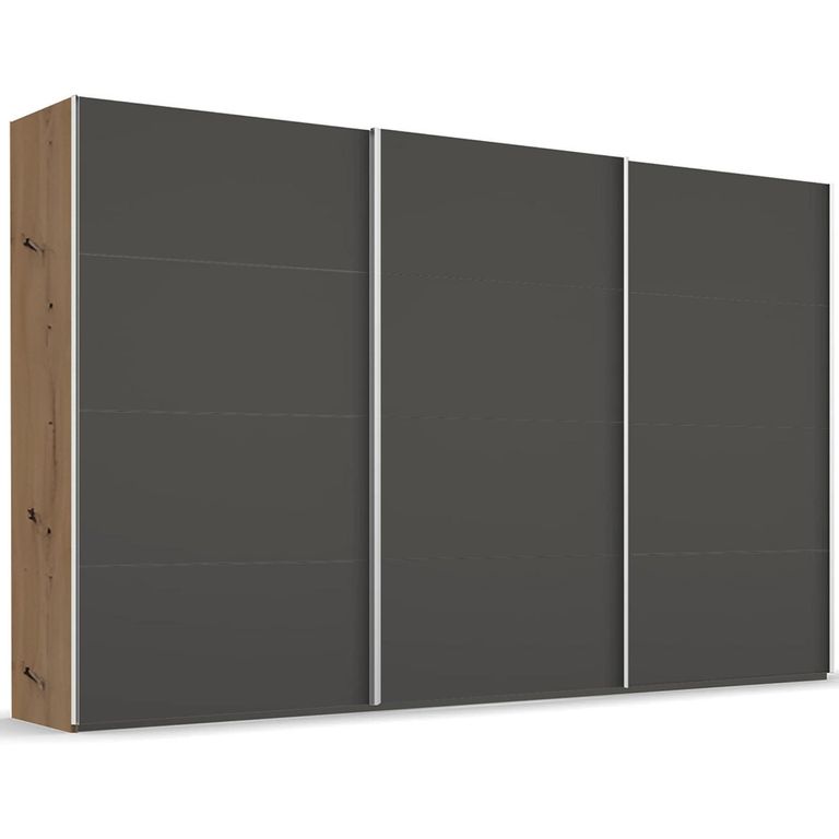 Beluga Extra Sliding Wardrobe - 406cm - 3 Door - Artisan Oak & Graphite