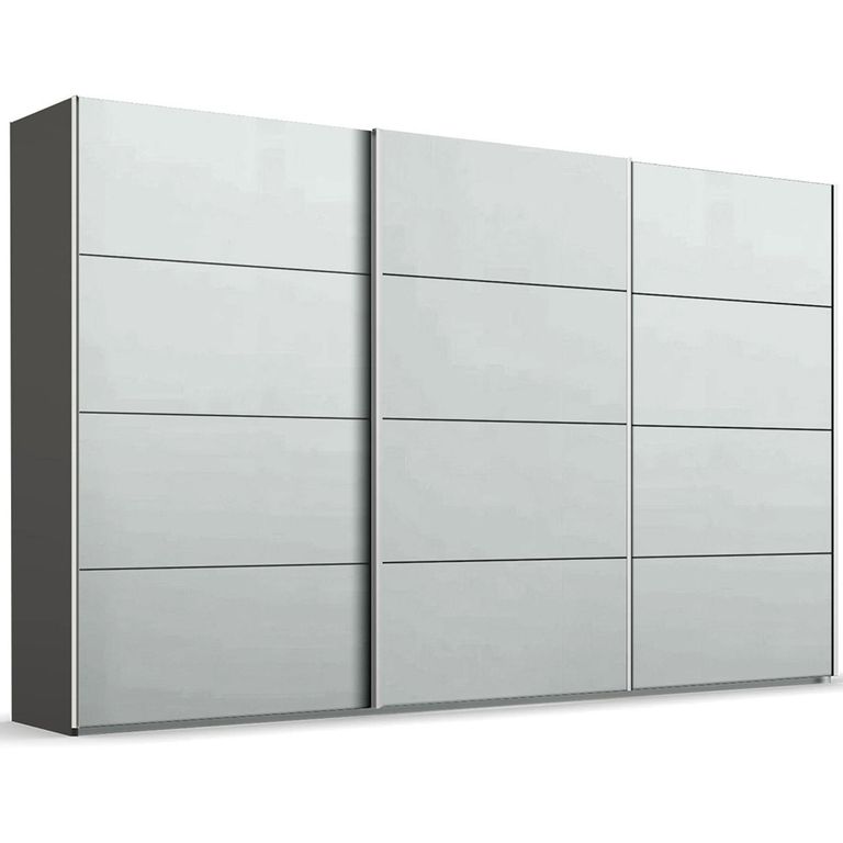 Beluga Extra Sliding Wardrobe - 406cm - 3 Door - Graphite & Silk Grey
