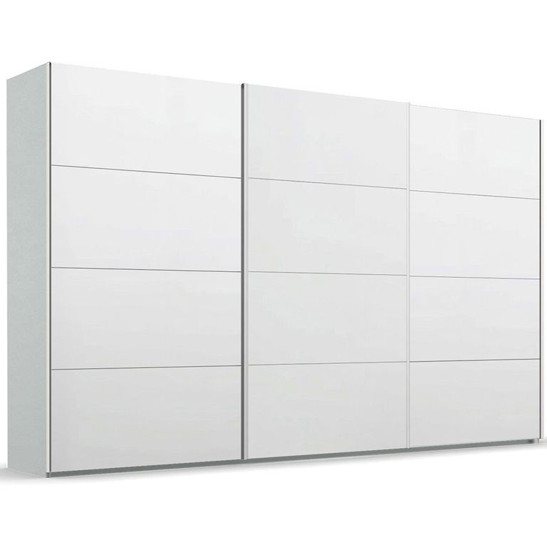 Beluga Extra Sliding Wardrobe - 406cm - 3 Door - Silk Grey & Alpine White