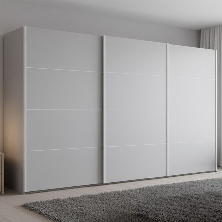 Beluga Extra Sliding Wardrobe - 406cm - 3 Door - Silk Grey
