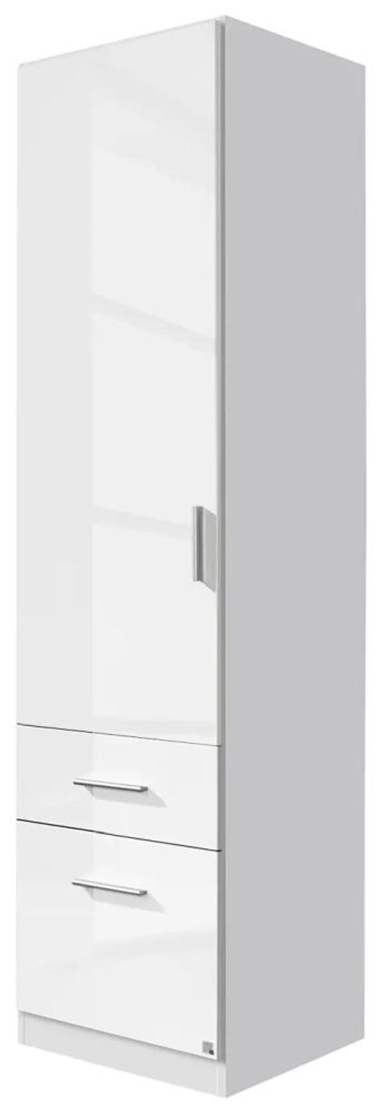 Rauch Celle 47cm White Gloss Wardrobe with Drawers - LH Door