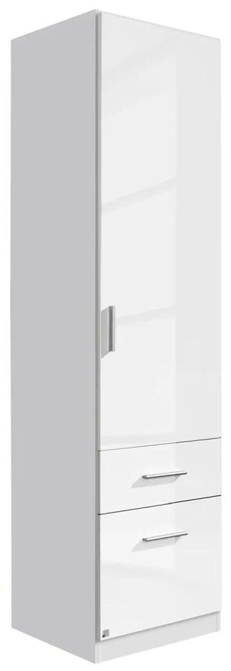 Rauch Celle 47cm White Gloss Wardrobe with Drawers - RH Door