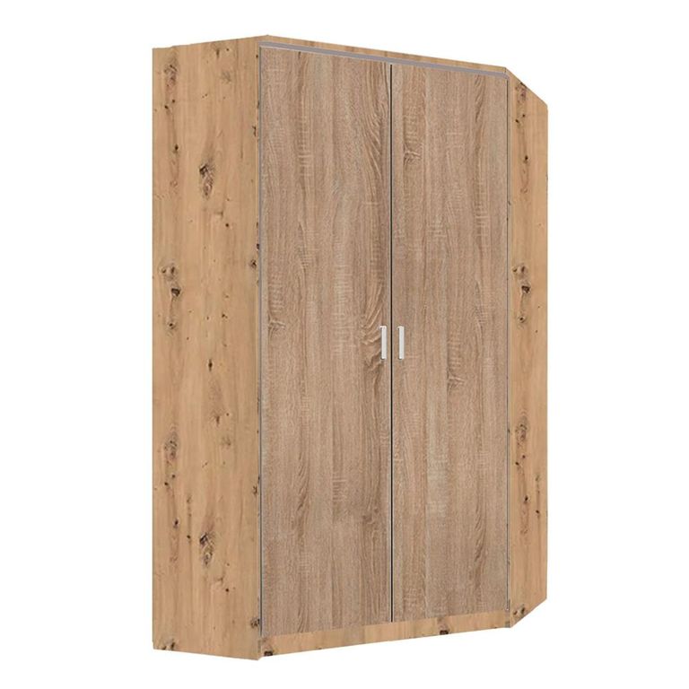 Rauch Celle Matt 117cm 2 Door Corner Wardrobe - Artisan Oak and Sonoma Oak
