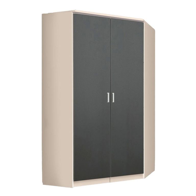 Rauch Celle Matt 117cm 2 Door Corner Wardrobe - Champagne and Metallic Dark Grey