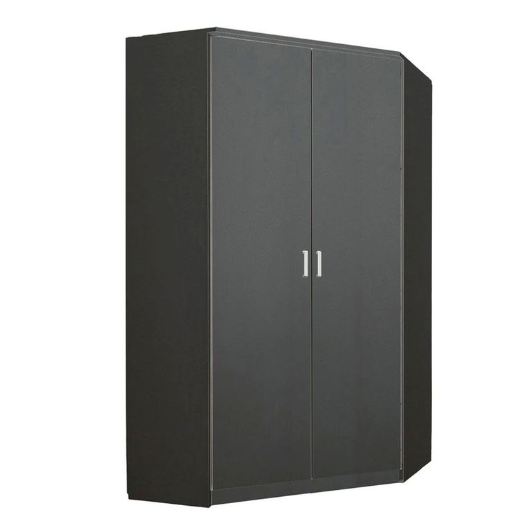 Rauch Celle Matt 117cm 2 Door Corner Wardrobe - Metallic Dark Grey