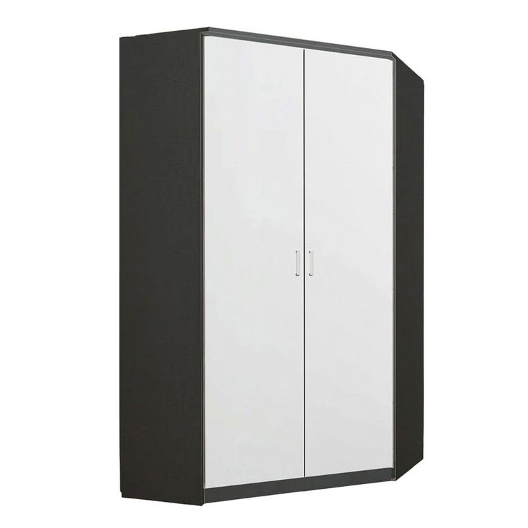 Rauch Celle Matt 117cm 2 Door Corner Wardrobe - Metallic Dark Grey and Alpine White