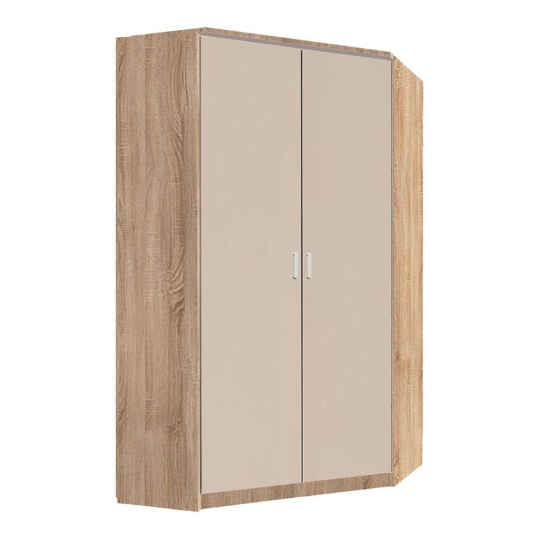 Rauch Celle Matt 117cm 2 Door Corner Wardrobe - Sonoma Oak and Champagne