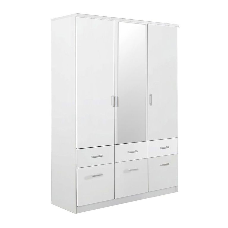 Celle Wardrobe - 136cm - 3 Door - Combi - Alpine White