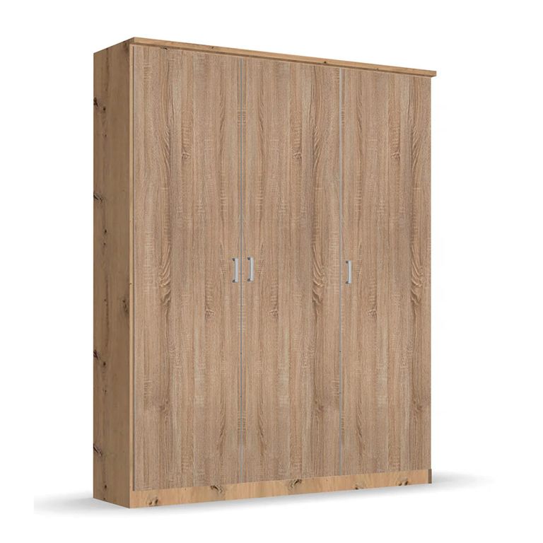 Celle Wardrobe - 136cm - 3 Door - Artisan Oak & Sonoma Oak