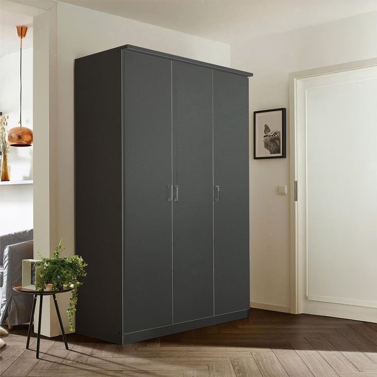 Celle Wardrobe - 136cm - 3 Door - Metallic Dark Grey