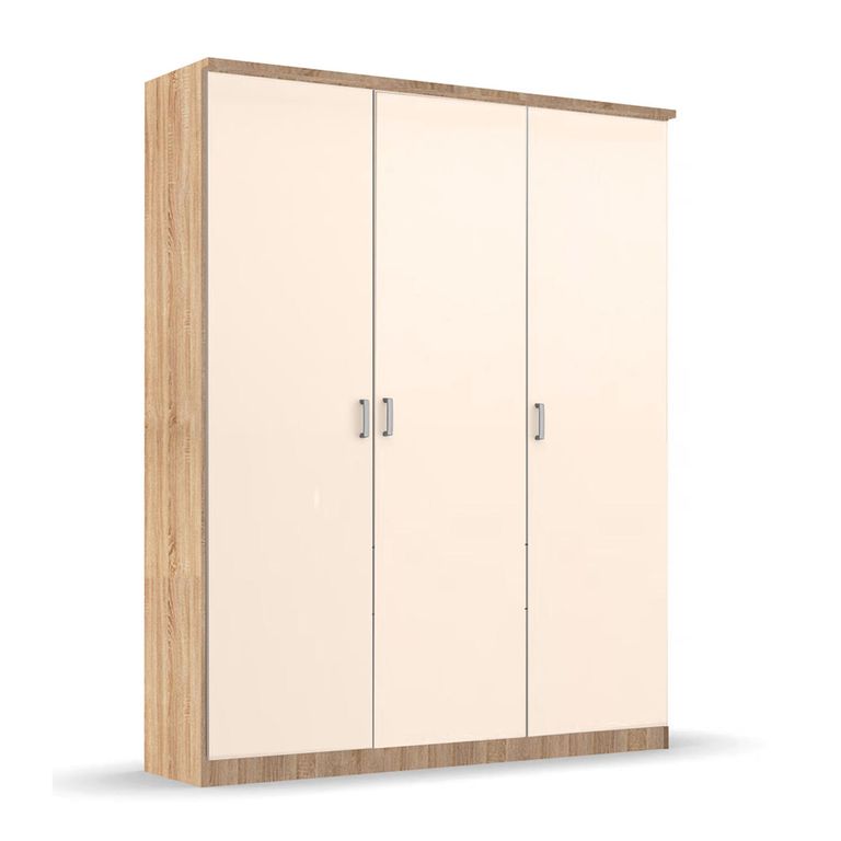 Celle Wardrobe - 136cm - 3 Door - Sonoma Oak & Champagne