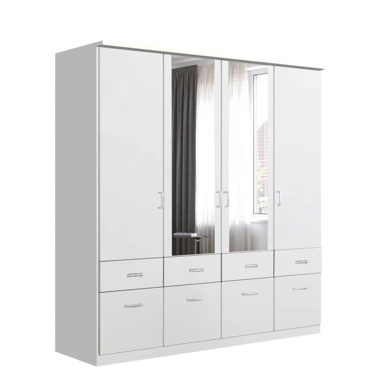 Celle Wardrobe - 181cm - 4 Door - Combi - Alpine White
