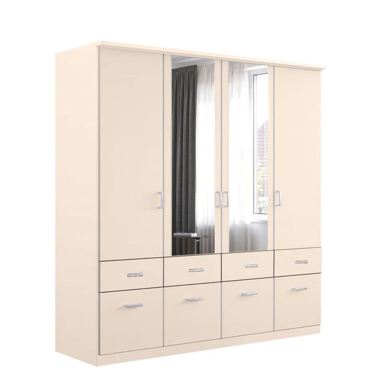 Celle Wardrobe - 181cm - 4 Door - Combi - Champagne