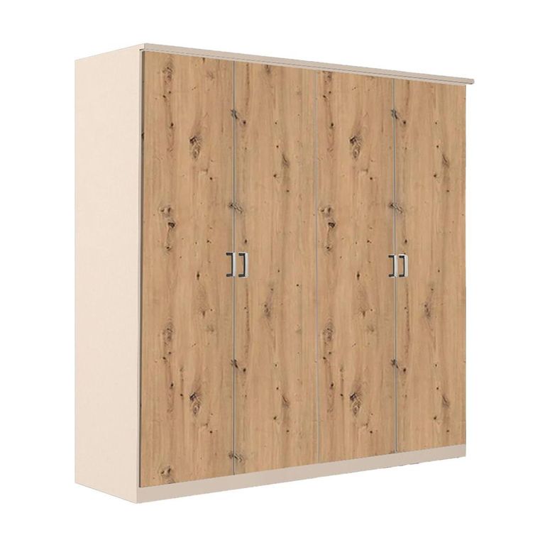 Celle Wardrobe - 181cm - 4 Door - Champagne & Artisan Oak