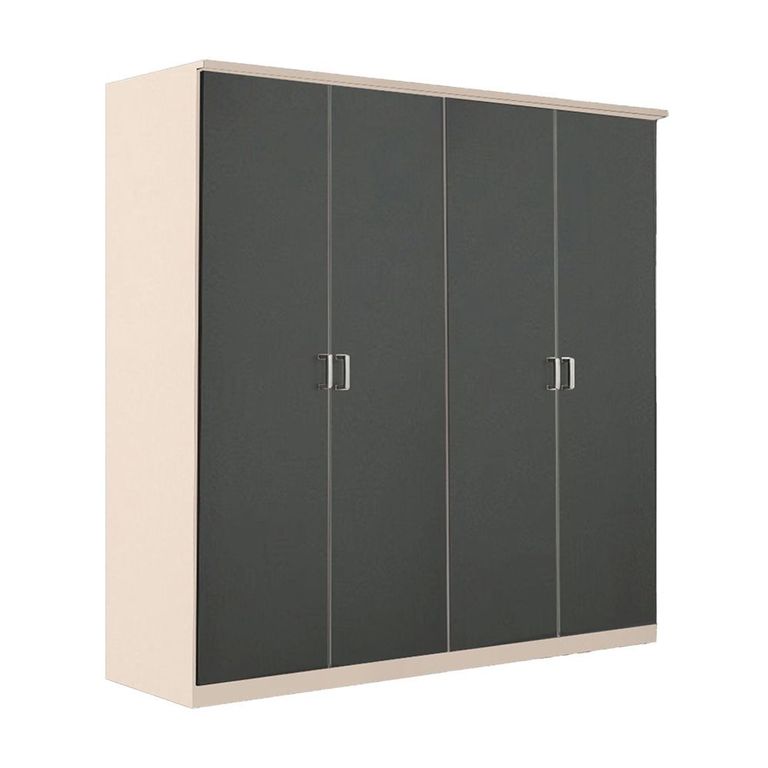 Celle Wardrobe - 181cm - 4 Door - Champagne & Metallic Dark Grey