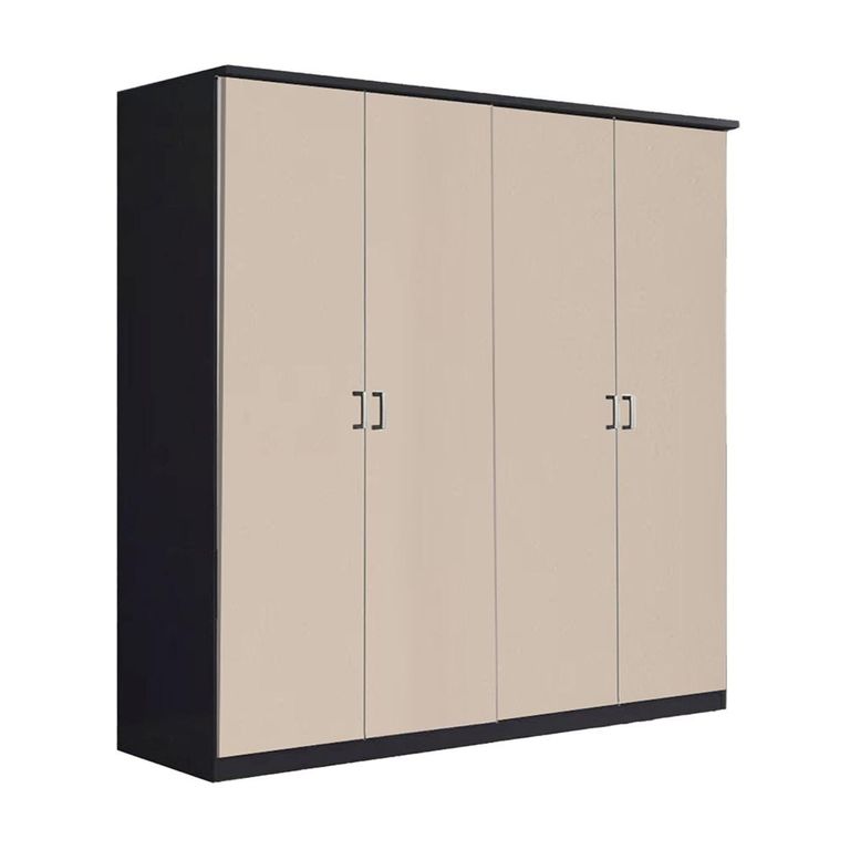 Celle Wardrobe - 181cm - 4 Door - Metallic Dark Grey & Champagne