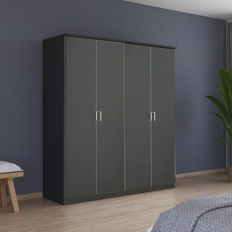 Celle Wardrobe - 181cm - 4 Door - Metallic Dark Grey
