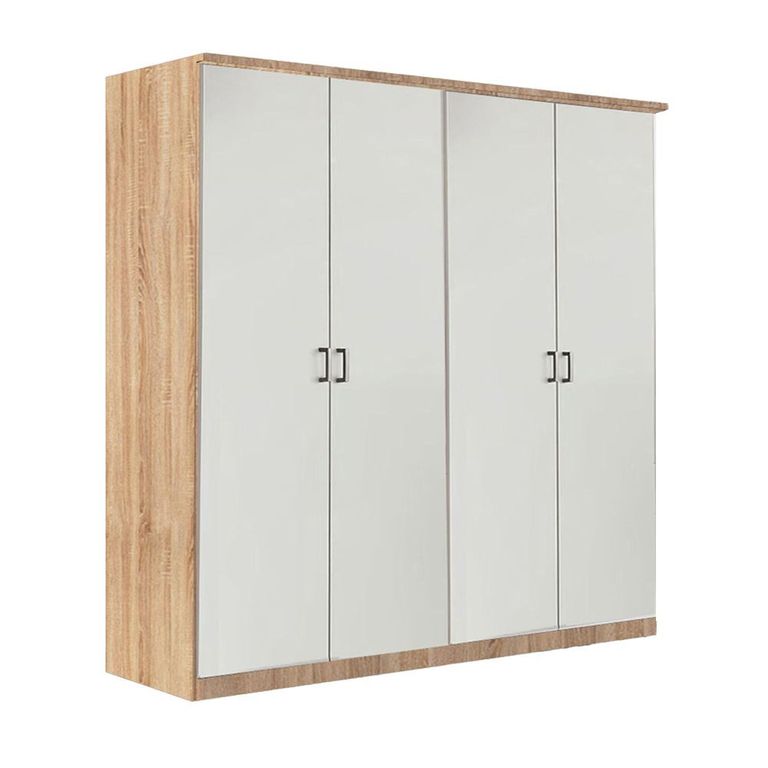 Celle Wardrobe - 181cm - 4 Door - Sonoma Oak & Alpine White