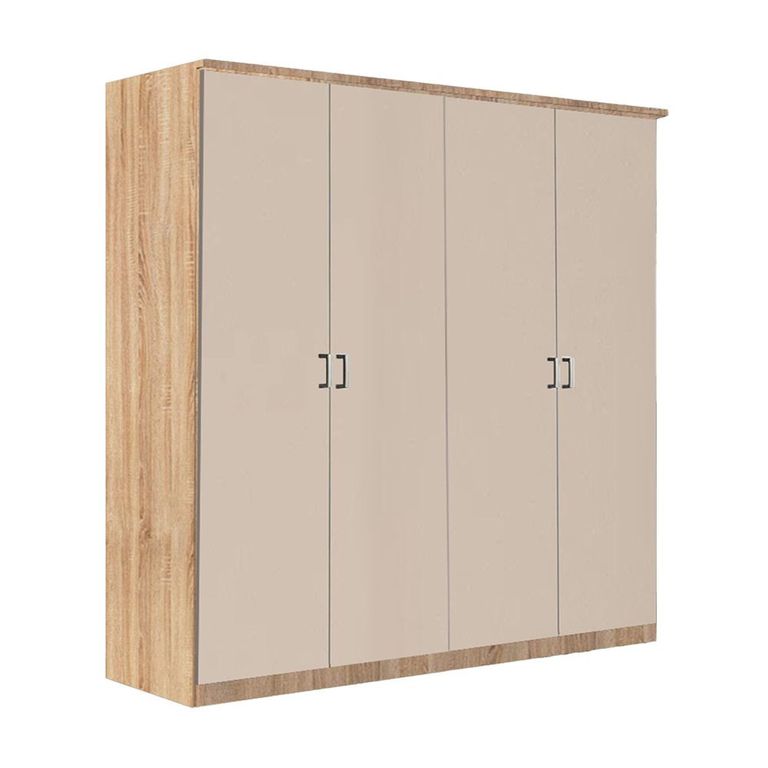 Celle Wardrobe - 181cm - 4 Door - Sonoma Oak & Champagne