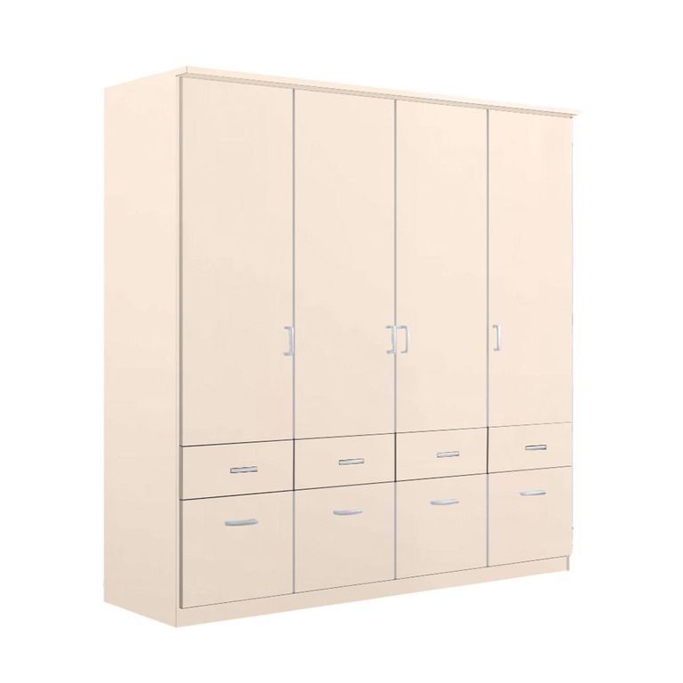Celle Wardrobe - 181cm - 4 Door - with Drawer - Champagne