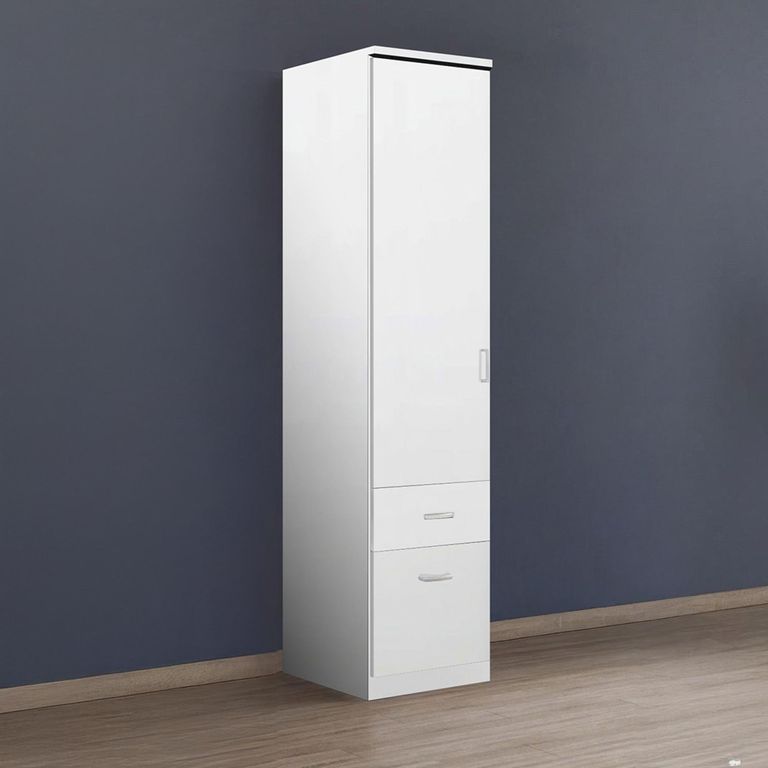 Rauch Celle Matt 47cm 1 LH Door Wardrobe with Drawer - Alpine White