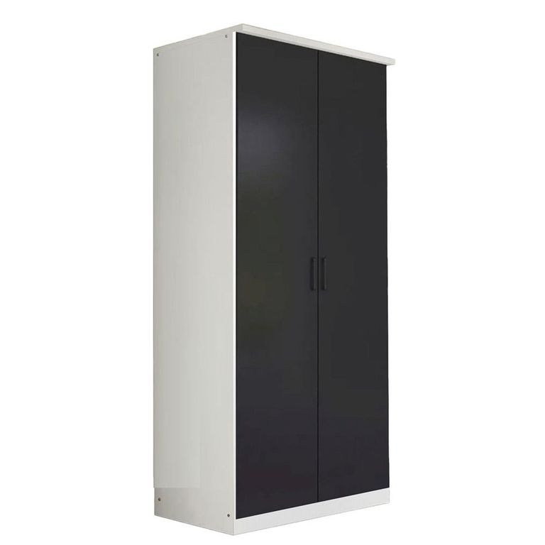 Celle Wardrobe - 91cm - 2 Door - Alpine White & Metallic Dark Grey
