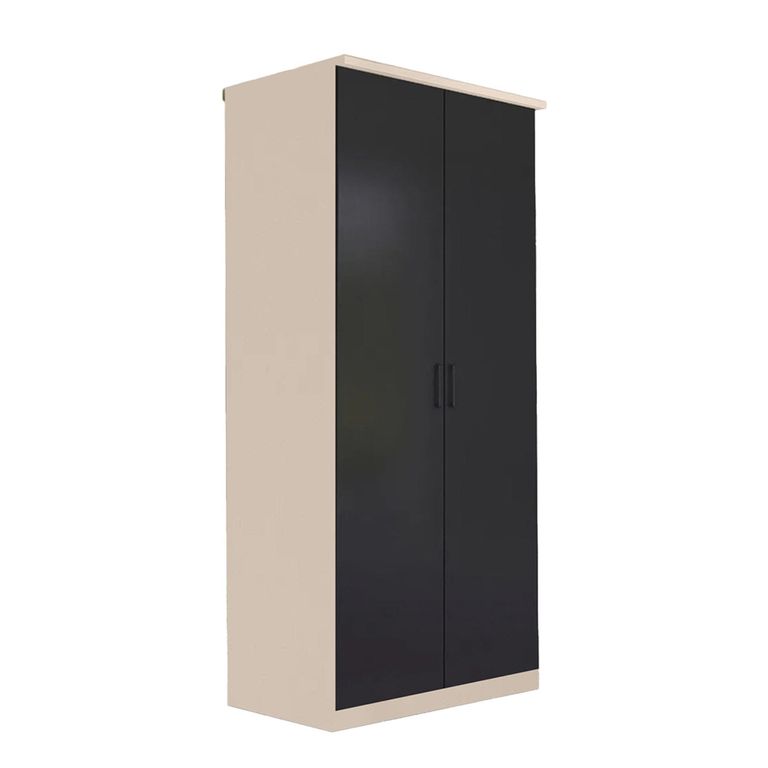 Celle Wardrobe - 91cm - 2 Door - Champagne & Metallic Dark Grey