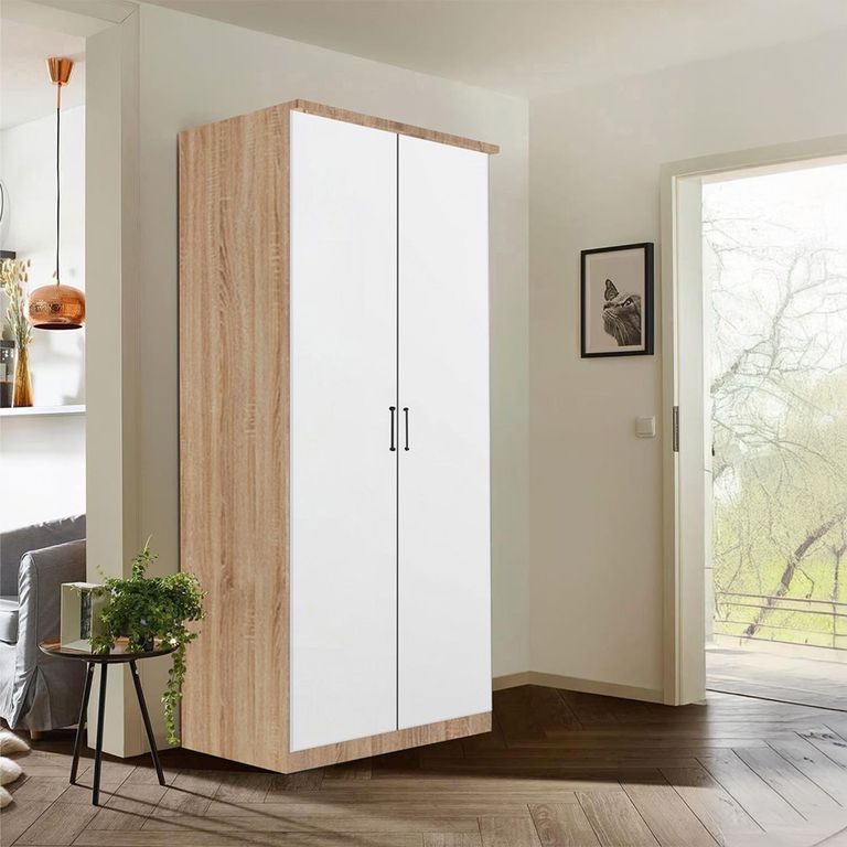 Celle Wardrobe - 91cm - 2 Door - Sonoma Oak & Alpine White