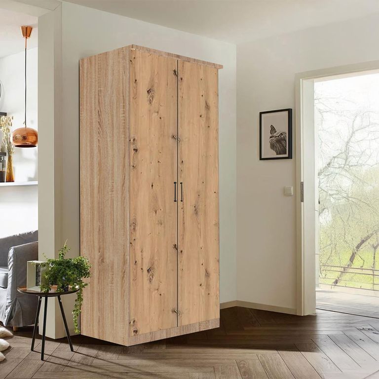 Celle Wardrobe - 91cm - 2 Door - Sonoma Oak & Artisan Oak