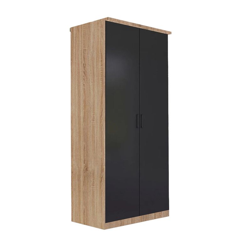 Celle Wardrobe - 91cm - 2 Door - Sonoma Oak & Metallic Dark Grey