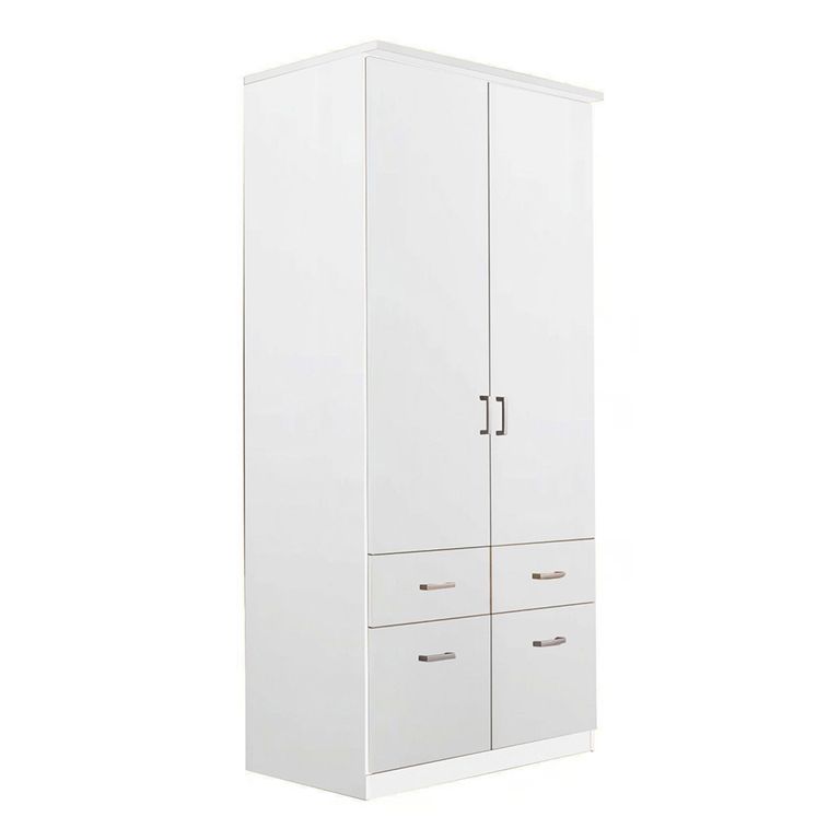 Celle Wardrobe - 91cm - 2 Door - Alpine White - 4 Drawer