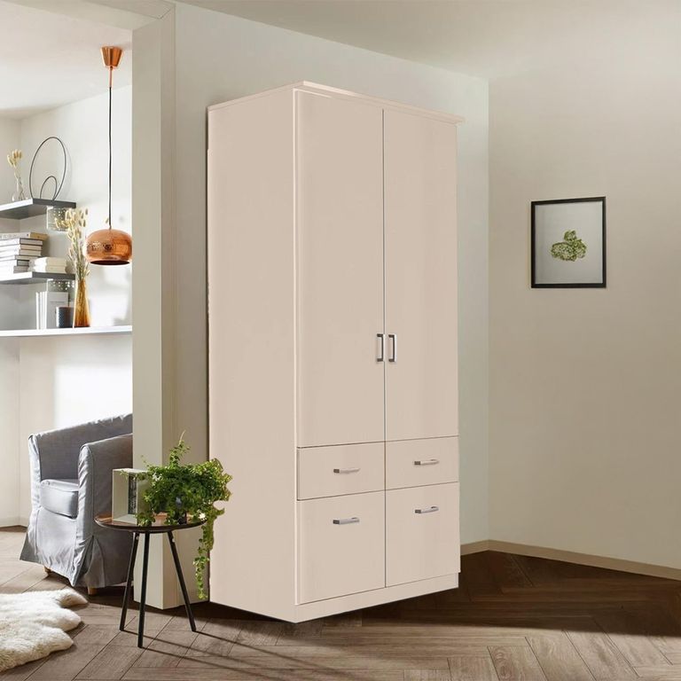 Celle Wardrobe - 91cm - 2 Door - Champagne - 4 Drawer & Extras