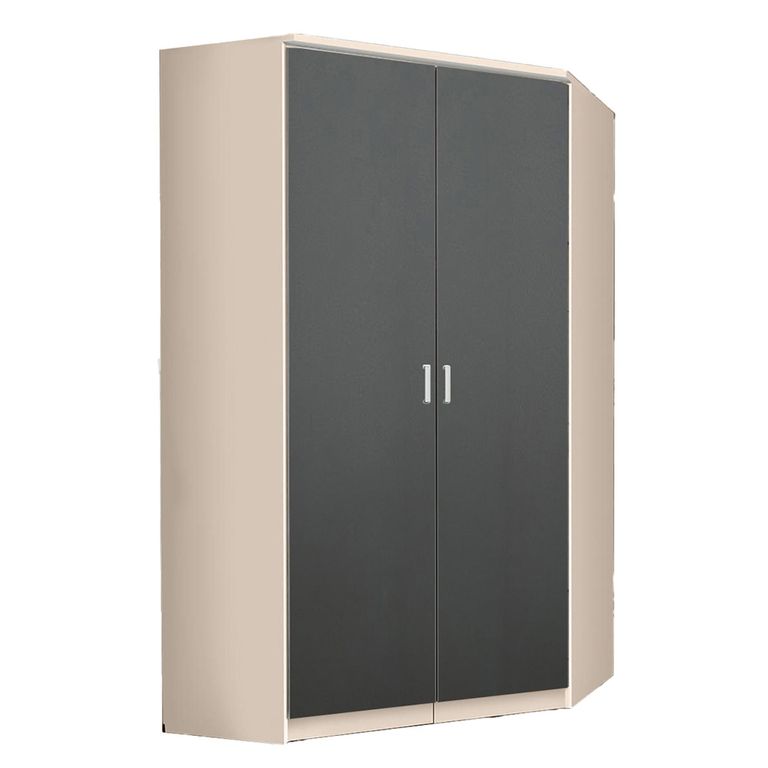 Rauch Celle Super 117cm 2 Door Corner Wardrobe - Champagne and Metallic Dark Grey