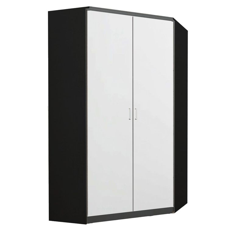 Rauch Celle Super 117cm 2 Door Corner Wardrobe - Metallic Dark Grey and Alpine White