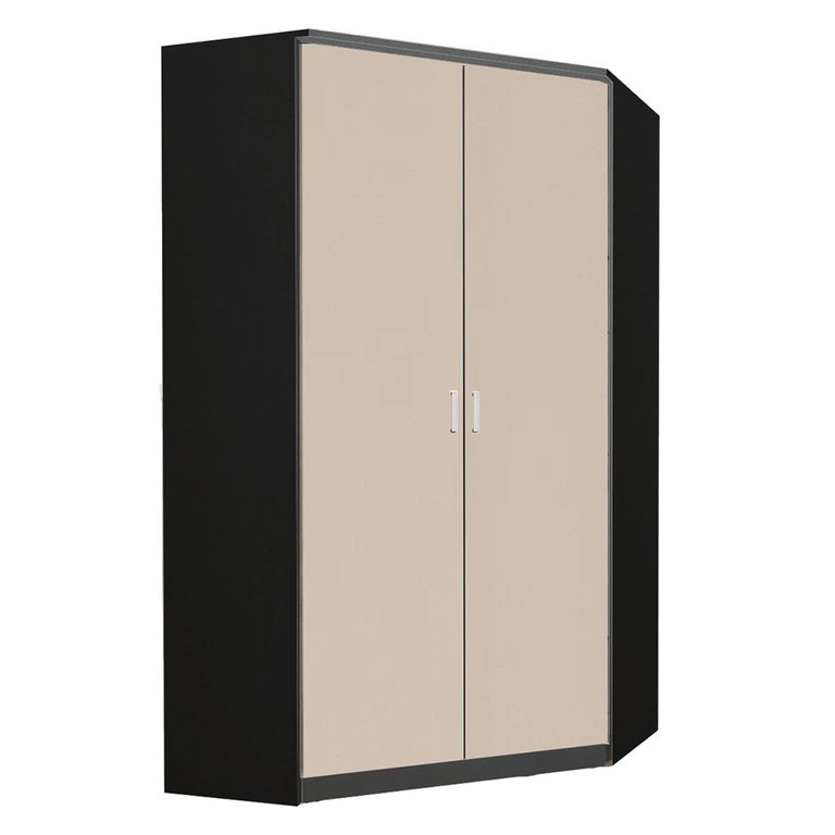 Rauch Celle Super 117cm 2 Door Corner Wardrobe - Metallic Dark Grey and Champagne