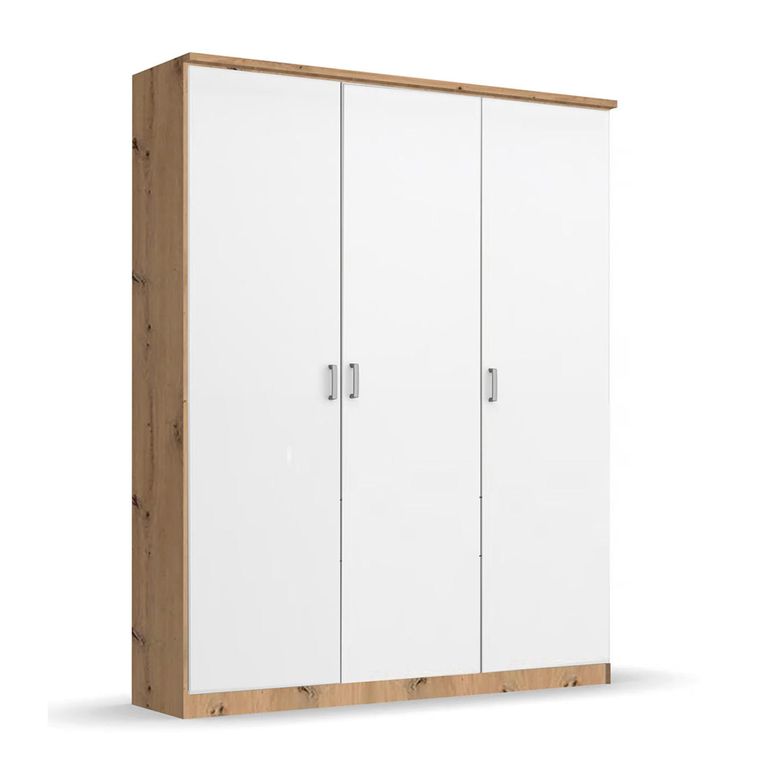 Celle Super Wardrobe - 136cm - 3 Door - Artisan Oak & Alpine White